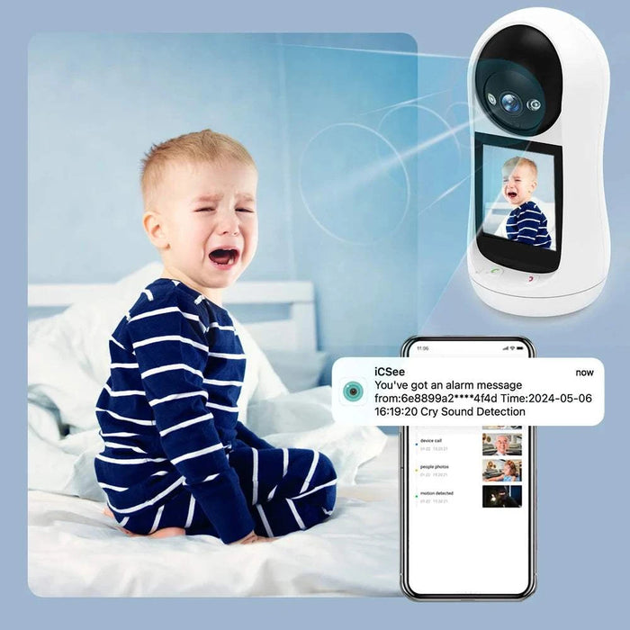 3MP Baby Monitor with 2.8 Inch Display and Sound Detection