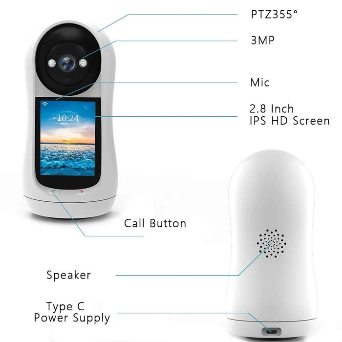 3MP Baby Monitor with 2.8 Inch Display and Sound Detection