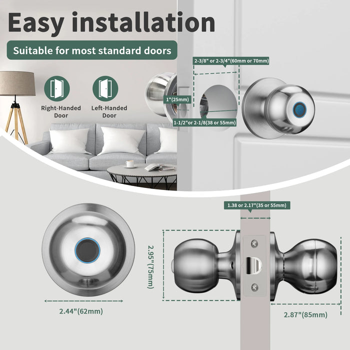 Smart Fingerprint Door Lock For Bedroom