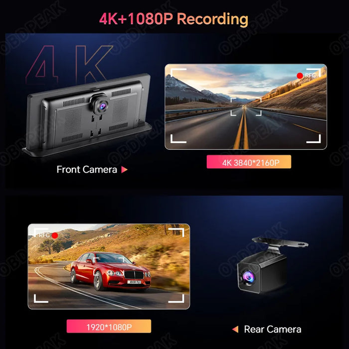 Car DVR 4K Dash Cam & Wireless Carplay