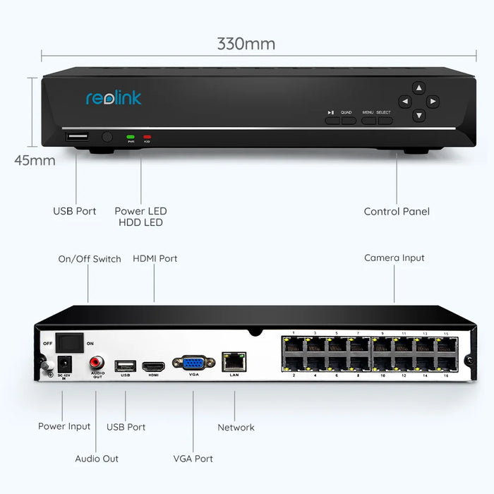 8CH DVR Video Recorder Surveillance System Kit